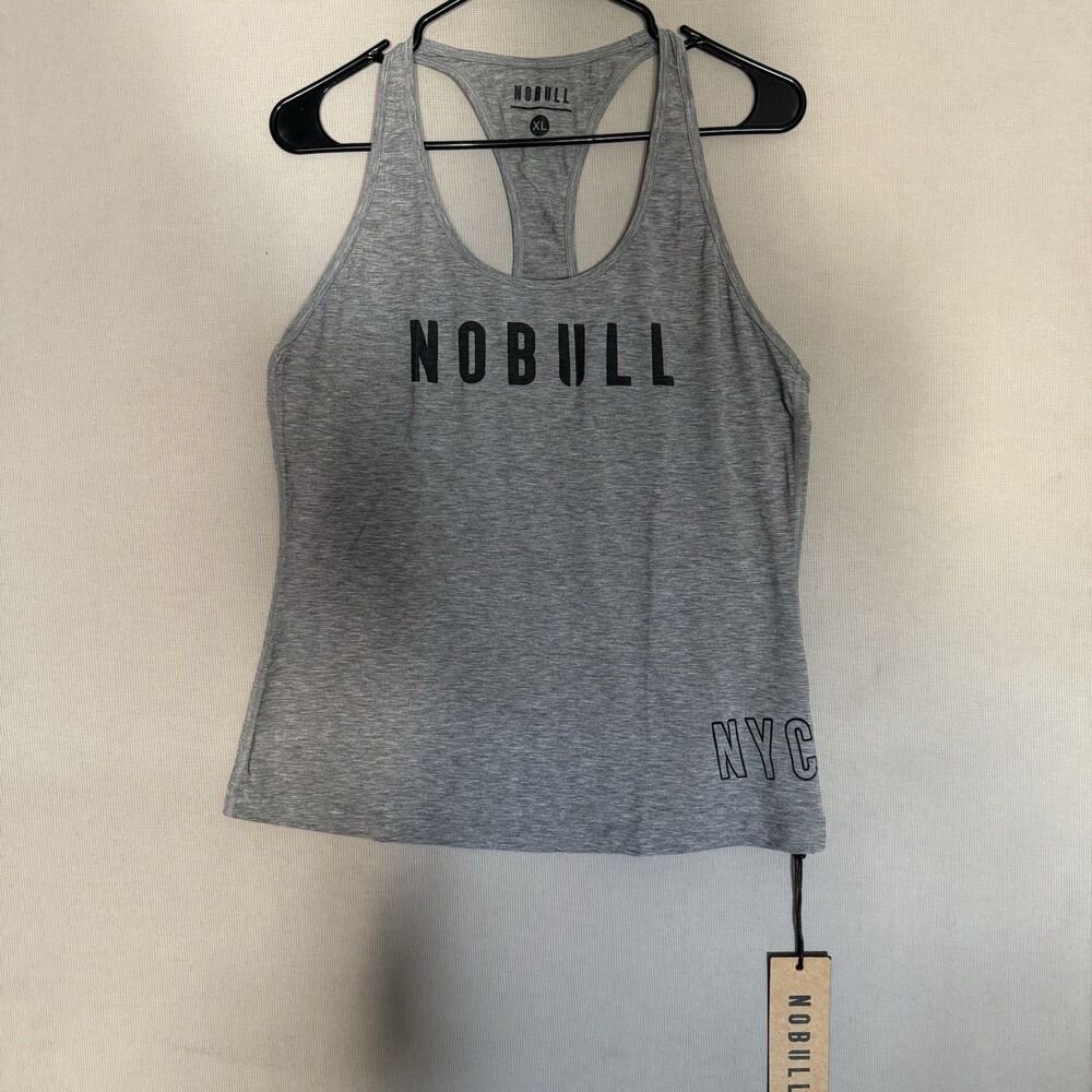 NoBull Tank Top Shirt Extra Large Womens Gray NYC Gym Workout Performance New